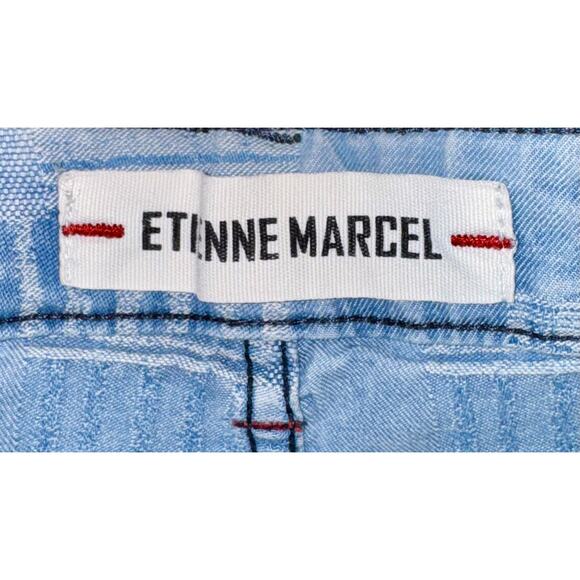 Etienne Marcel Patchwork Jean Shorts Women's Size 27 Hot Pants Blue Low Rise - Picture 4 of 10